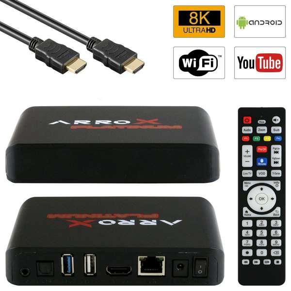 Arrox Platinum 8K UHD Android 9.1 IP-Receiver (2.4/5GHz Dual-WiFi, LAN, USB 3.0, HDR10, schwarz